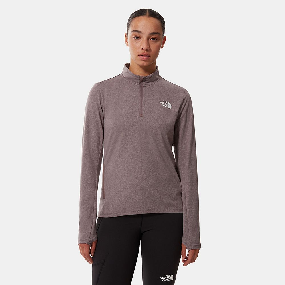 The North Face Long Sleeve Womens Australia - The North Face Riseway 1/2 Zip Chocolat Running & Trai